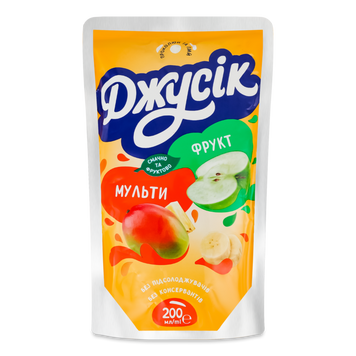 Напій соковий Мультифрукт д/п 0,2л Джусік 9/28343 фото
