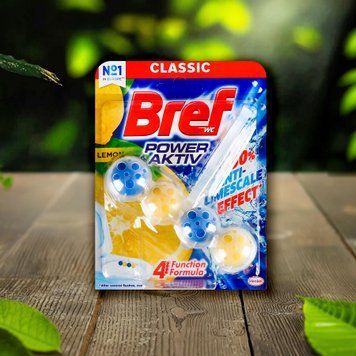 Блок гігієничний для унітазу Лимонна свіжість 50г BREF Сила Актив 07/10790 фото