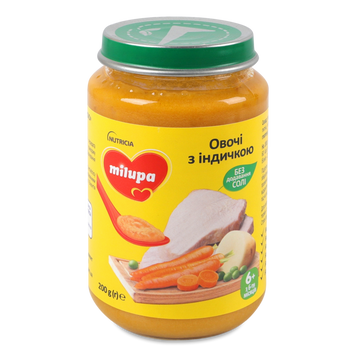 Д-Х Пюре овочі/індичка 6міс ск 200г Milupa 6/2721 фото