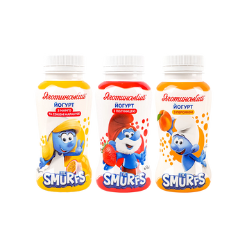 Йогурт Smurfs 1,5% Полуниця пляш 185г ТМ Яготинське для дітей 2/7421 фото