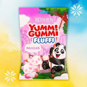 Зефір Маршмелоу Yummi Gummi Fluffi Pandas м/у 65г Рошен 1/15989 фото