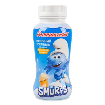 Коктель молочн Smurfs пломбір 2,5% пляш 185г ТМ Яготинське для дітей 2/9910 фото