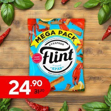 Сухарики пшен/житн краб м/у 100г(110г) Flint 9/22091 фото