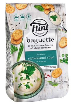 Сухарики Baguette пшен вершк соус/зелень м/у 100г Flint 9/27463 фото