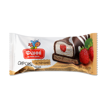 Сирок глазурований ФАННІ 15% На печ Суниця 50г 2/0056 фото