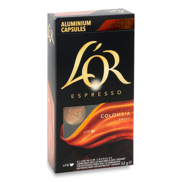 Кава мелена Еспресо Колумбія к/у 10табл 52г L'OR 7/11458 фото