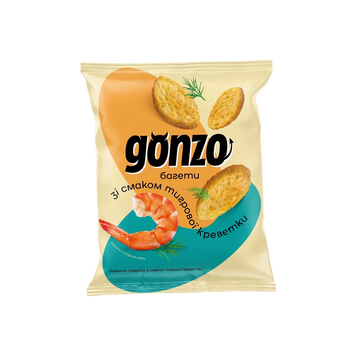 Сухарики пшен. тигрова креветка 50г Gonzo 9/36914 фото