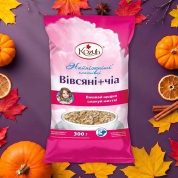 Пластівці найніжніші вівсяні/чіа м/у 300г Козуб Продукт 9/32819 фото
