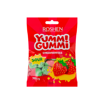 Цук-ки Yummi Gummi Sour Strawberries желейні м/у 70г Рошен 1/15350 фото