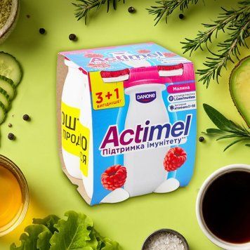 Йогурт Actimel 1,4% Малина мультипак 4*100г DANONE 2/7503 фото