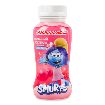 Коктель молочн Smurfs бабл-гам 2,5% пляш 185г ТМ Яготинське для дітей 2/9921 фото