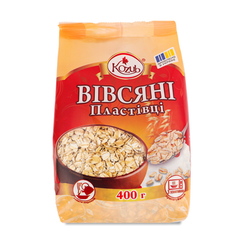 Пластівці вівсяні п/е 400г Козуб Продукт 9/32811 фото