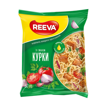 Вермішель швидкого приготування REEVA зі смаком курки, 60 г 9/29600 фото