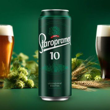 Пиво Чехія STAROPRAMEN 10% світле з/б 0,5л 4/21824 фото