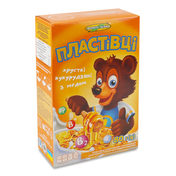 Пластівці кукурудзяні медові к/у 80г Зол Зерно ДКХК** 9/2215 фото