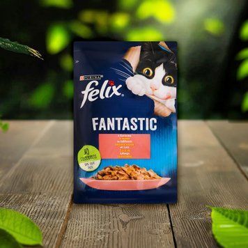 Корм для котів лосось в желе fantastic м/у 85г Felix 39/4953 фото