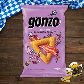 Снек кукурудз трикутники бекон 70г Gonzo 1/20868 фото