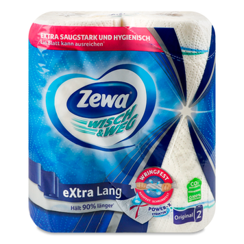 Папаперові рушники 2-х шар Wisch&Weg Extra Lang Original*2 ZEWA 06/111 фото