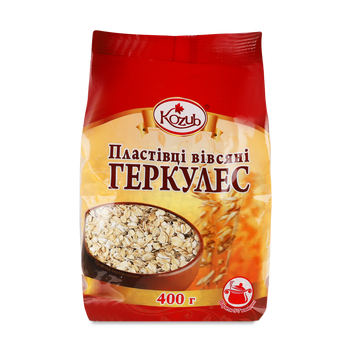 Пластівці вівсяні Геркулес п/е 400г Козуб Продукт 9/32814 фото