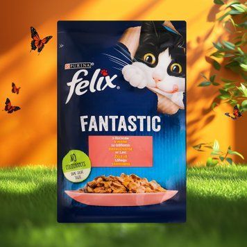 Корм для котів лосось в желе fantastic м/у 85г Felix 39/4953 фото