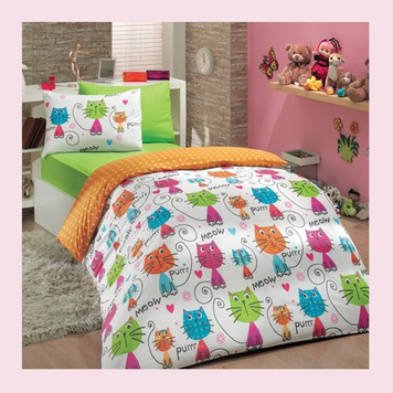 КПБ Poplin Meow 160*220/50*70*1шт Hobby 27/117500 фото