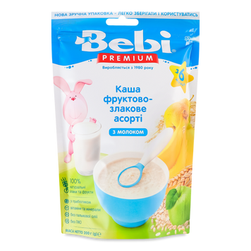 Д-Х каша молочна фрукт/злак асорті м/у 200г 6міс+ Bebi Premium 6/3304 фото