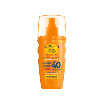 Спрей для безпечної засмаги Високий захист SPF-40 160мл БИОКОН 08/22931 фото