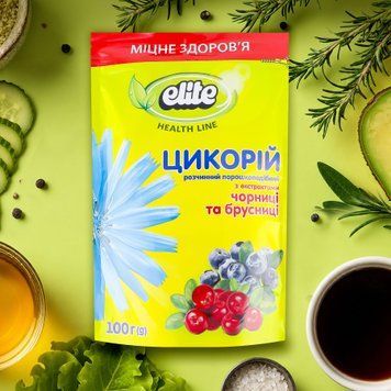 Цикорій чорниця/брусниця м/у 100г Elite Health Line 7/6107 фото