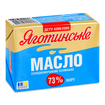Масло Селянське 73% ф 180г ТМ Яготинське 2/3940 фото