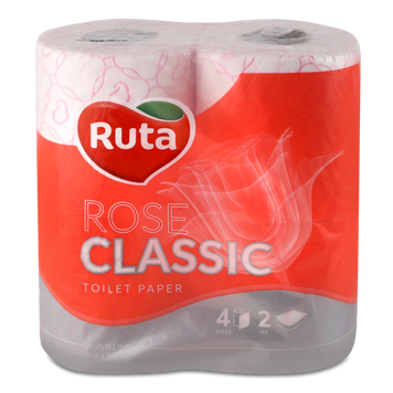 Туалетний папір 2-шаровий Classic Rose 4шт РУТА 06/978 фото