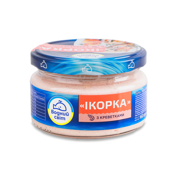 Паста з ікри мойви з креветками ск/б 160г Водний Світ 3/4501 фото