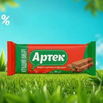 Вафлі Артек фундук 80г Кращий Вибір 1/20699 фото