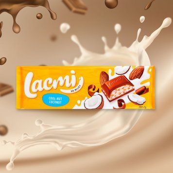 Шоколад молочний мигдаль/кокос Lacmi 280г Рошен 1/19928 фото