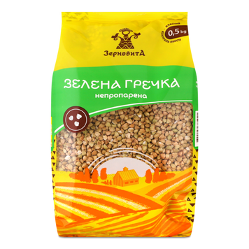 Крупа гречана непропарена 500г Зерновита 9/38662 фото