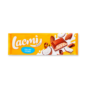 Шоколад молочний мигдаль/кокос Lacmi 280г Рошен 1/19928 фото