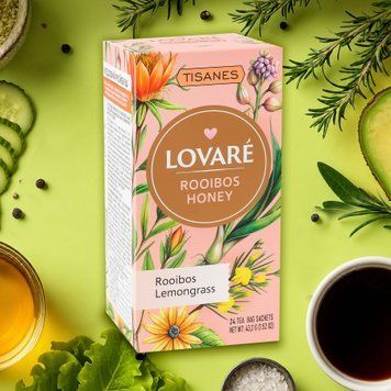Чай Трав'яний Ройбуш з квітами к/у ф/п в/к 24*1,8г Lovare 7/9099 фото