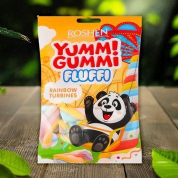 Зефір маршмелоу Yummi Gummi Fluffi Rainbow Turbines ROSHEN, 65 г 1/15675 фото
