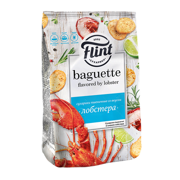Сухарики Baguette пшеничні лобстер м/у 100г Flint 9/28750 фото