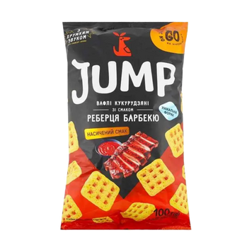 Снек вафлі кукурудзяні &laquo;Реберця барбекю&raquo; 100 г Jump 1/21320 фото