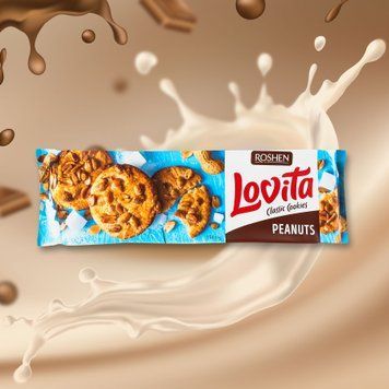 Печиво Lovita Classic Cookies арахіс 150г Рошен 1/18182 фото