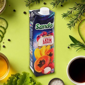 Нектар Карнавал Латинської Америки банан/папая/лічі т/п 0,95л Sandora 9/28449 фото