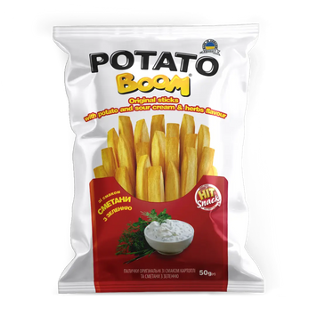 Картопляні палички POTATO BOOM сметана/зелень 50г ДКХК 9/41235 фото