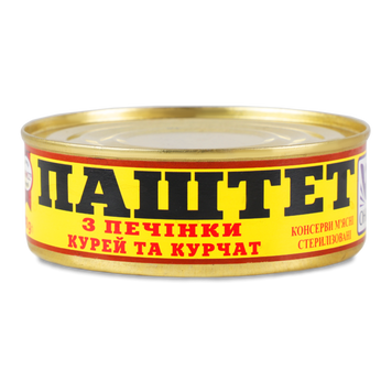 Паштет з печінки курей та курчат з/б з/кл 240г ОНИСС 9/8863 фото