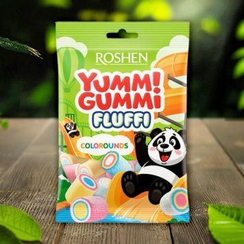 Зефір маршмелоу Yummi Gummi Fluffi Colorounds ROSHEN, 65 г 1/15810 фото