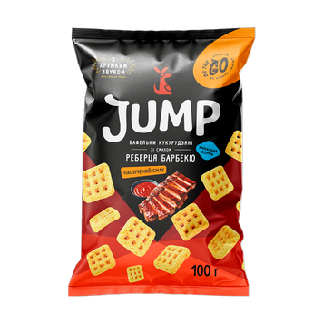 Снек вафлі кукурудзяні Реберця барбекю м/у 50г Jump 1/21321 фото