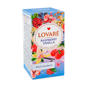 Чай чорний малина/ваніль к/у ф/п з/я 24*2г Lovare 7/11213 фото