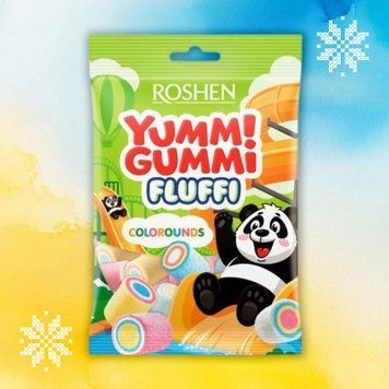 Зефір маршмелоу Yummi Gummi Fluffi Colorounds ROSHEN, 65 г 1/15810 фото