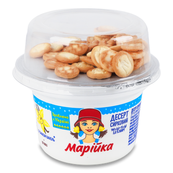 Десерт сирковий Ваніль 5% пл 140г+15г печиво Марійка 2/6699 фото