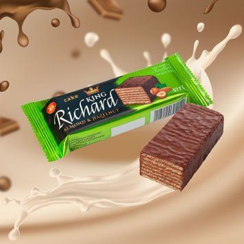 Торт шоколадно-вафельний &laquo;KING RICHARD&raquo; мигдаль та фундук 57 г ХБФ 1/14972 фото