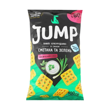 Снек вафлі кукурудзяні &laquo;Сметана з зеленню&raquo; 100 г Jump 1/21322 фото